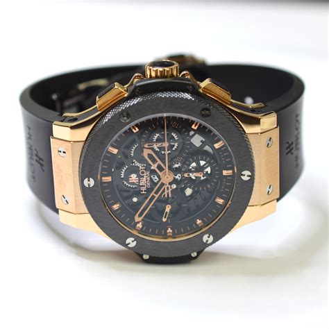 hublot big bang rose gold with diamonds|Hublot 18k with rubber strap.